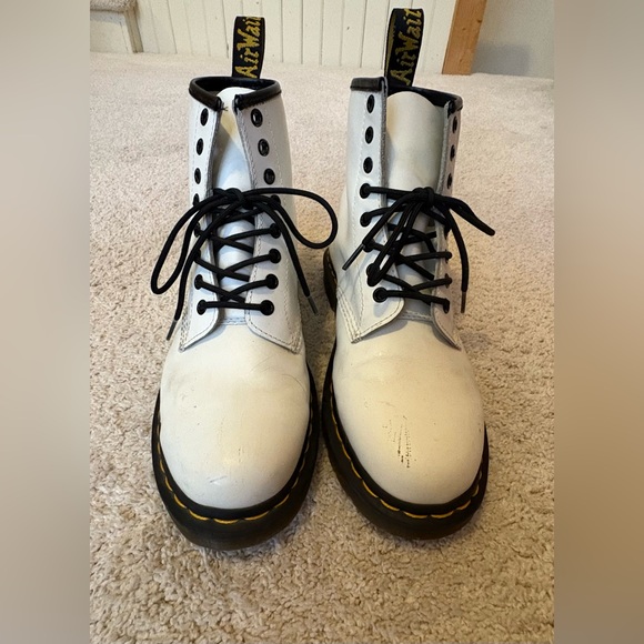 Dr. Martens Shoes - Dr Martens 8 hole white boots